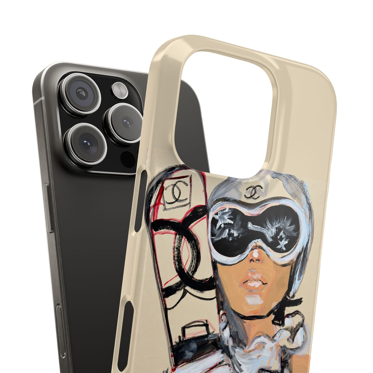 Ski Chic Slim Phone Case — Fashionable Ski Girl Illustration