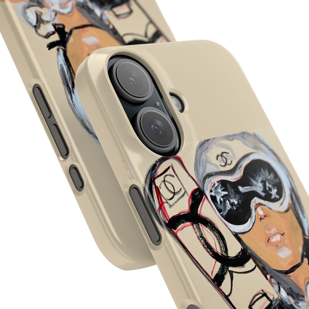 Ski Chic Slim Phone Case — Fashionable Ski Girl Illustration