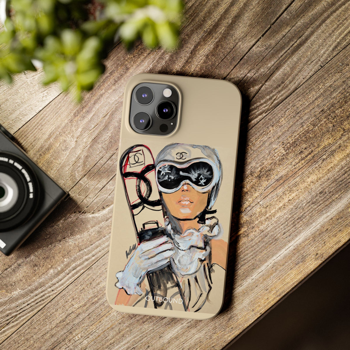 Ski Chic Slim Phone Case — Fashionable Ski Girl Illustration