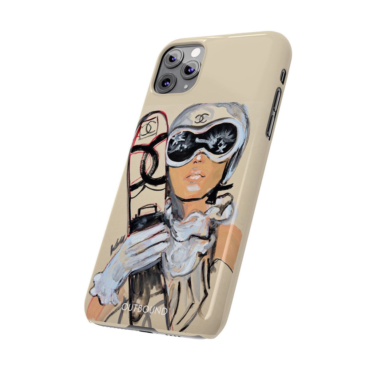 Ski Chic Slim Phone Case — Fashionable Ski Girl Illustration