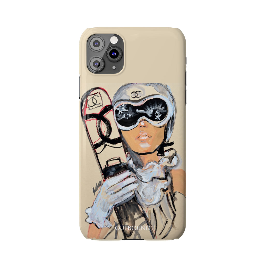 Ski Chic Slim Phone Case — Fashionable Ski Girl Illustration