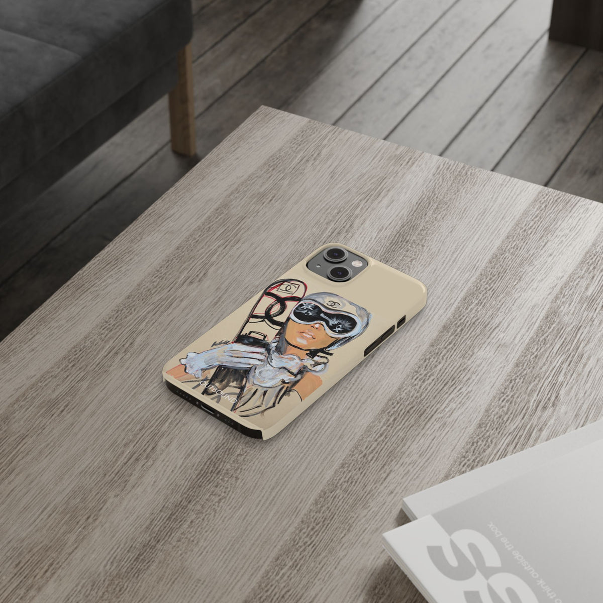 Ski Chic Slim Phone Case — Fashionable Ski Girl Illustration