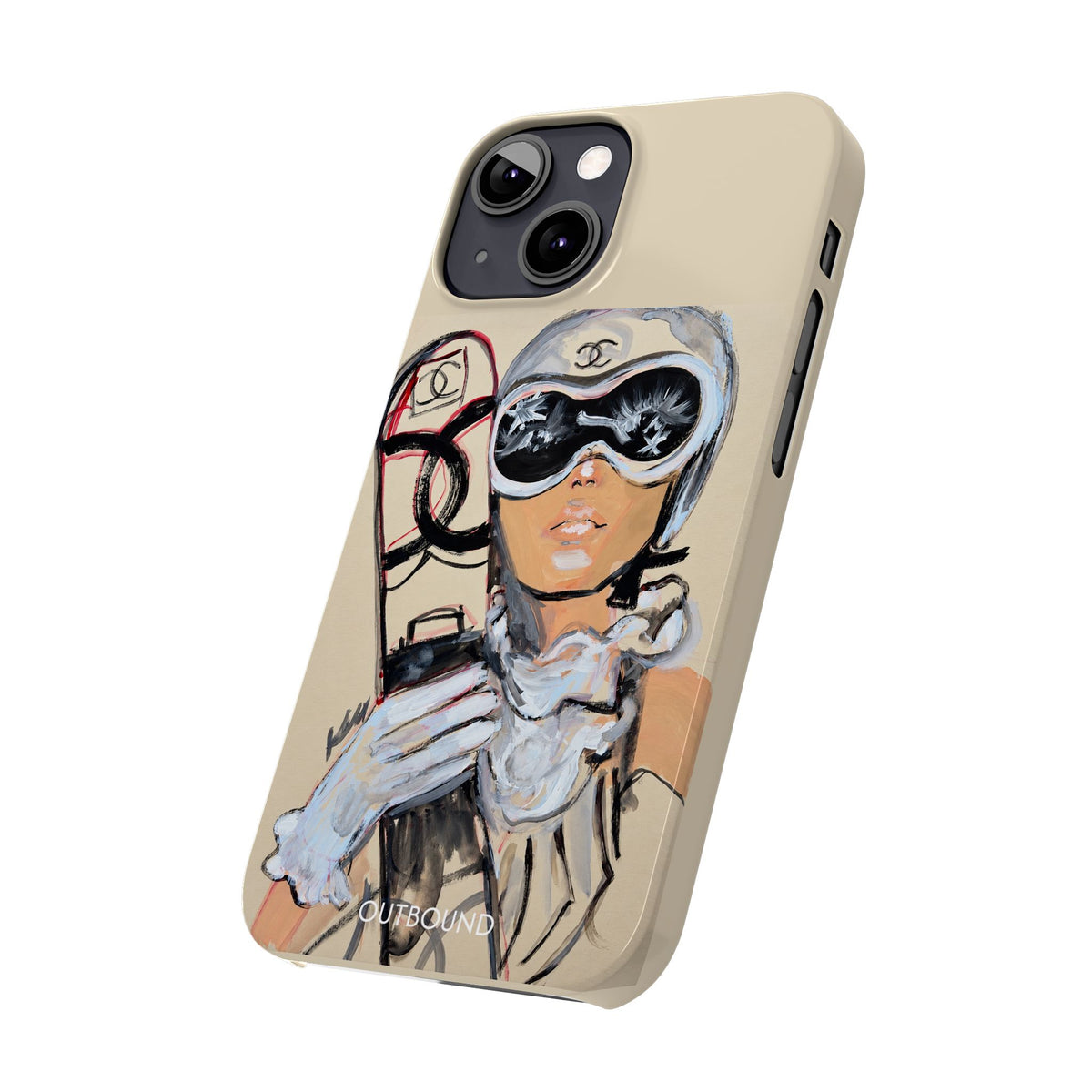 Ski Chic Slim Phone Case — Fashionable Ski Girl Illustration