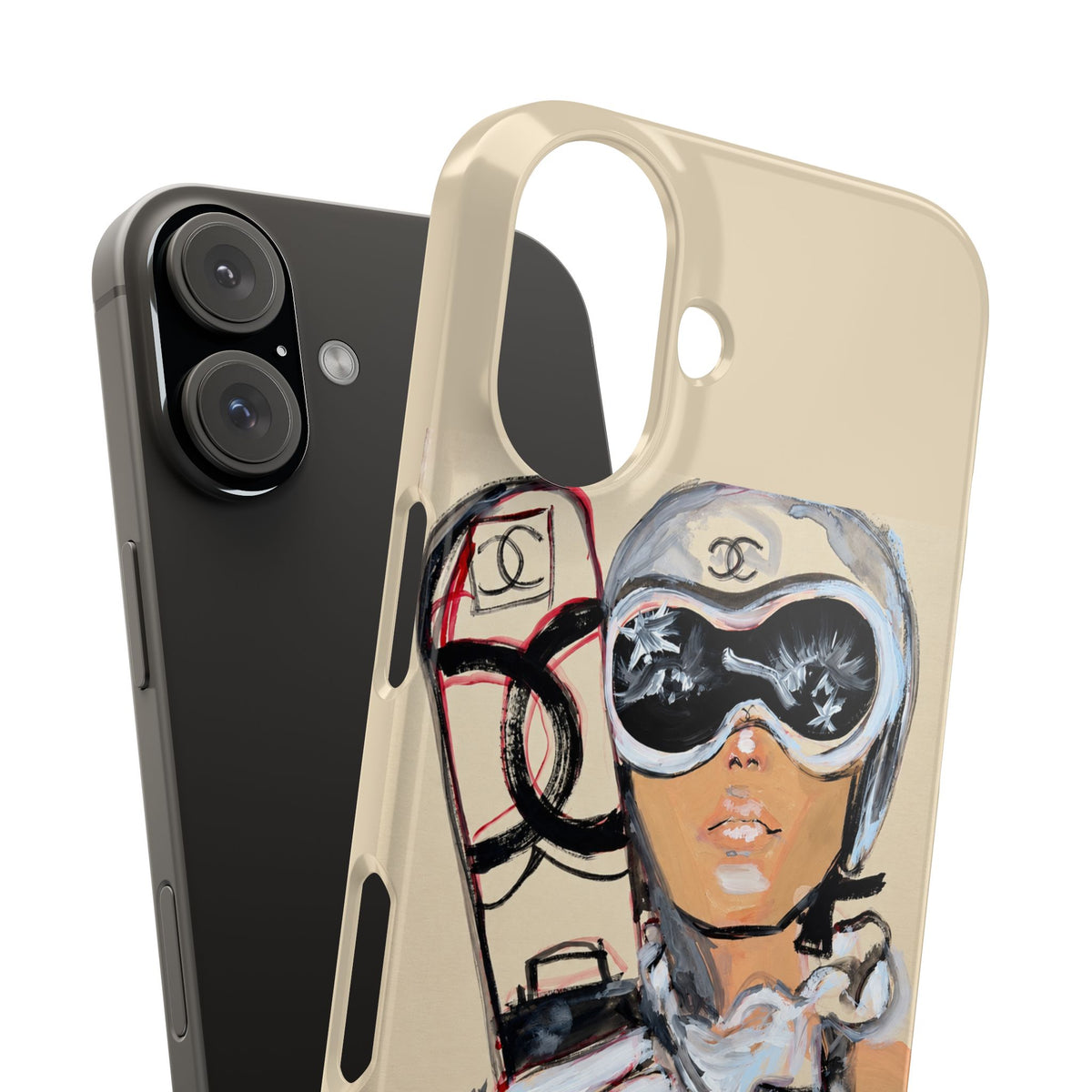 Ski Chic Slim Phone Case — Fashionable Ski Girl Illustration