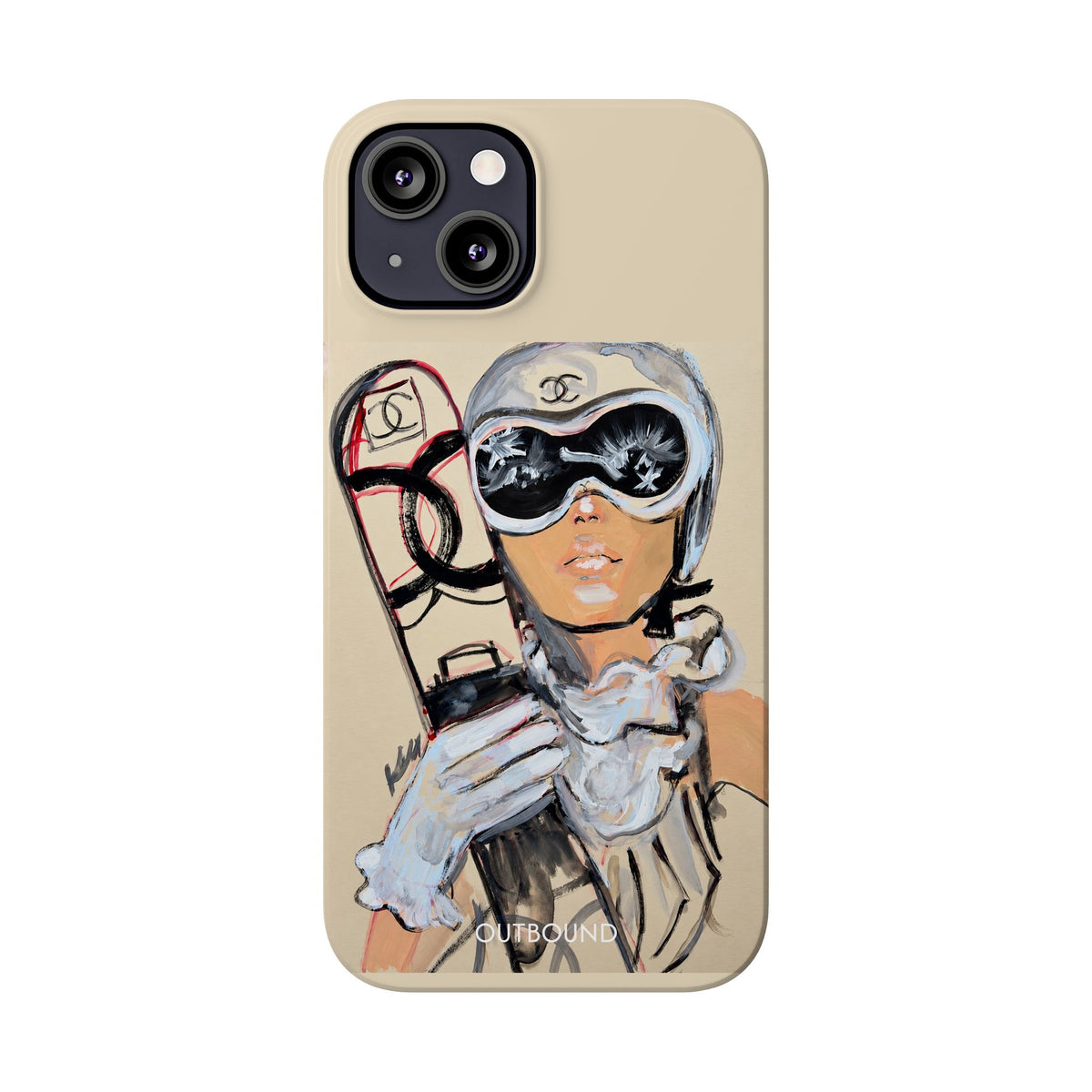 Ski Chic Slim Phone Case — Fashionable Ski Girl Illustration