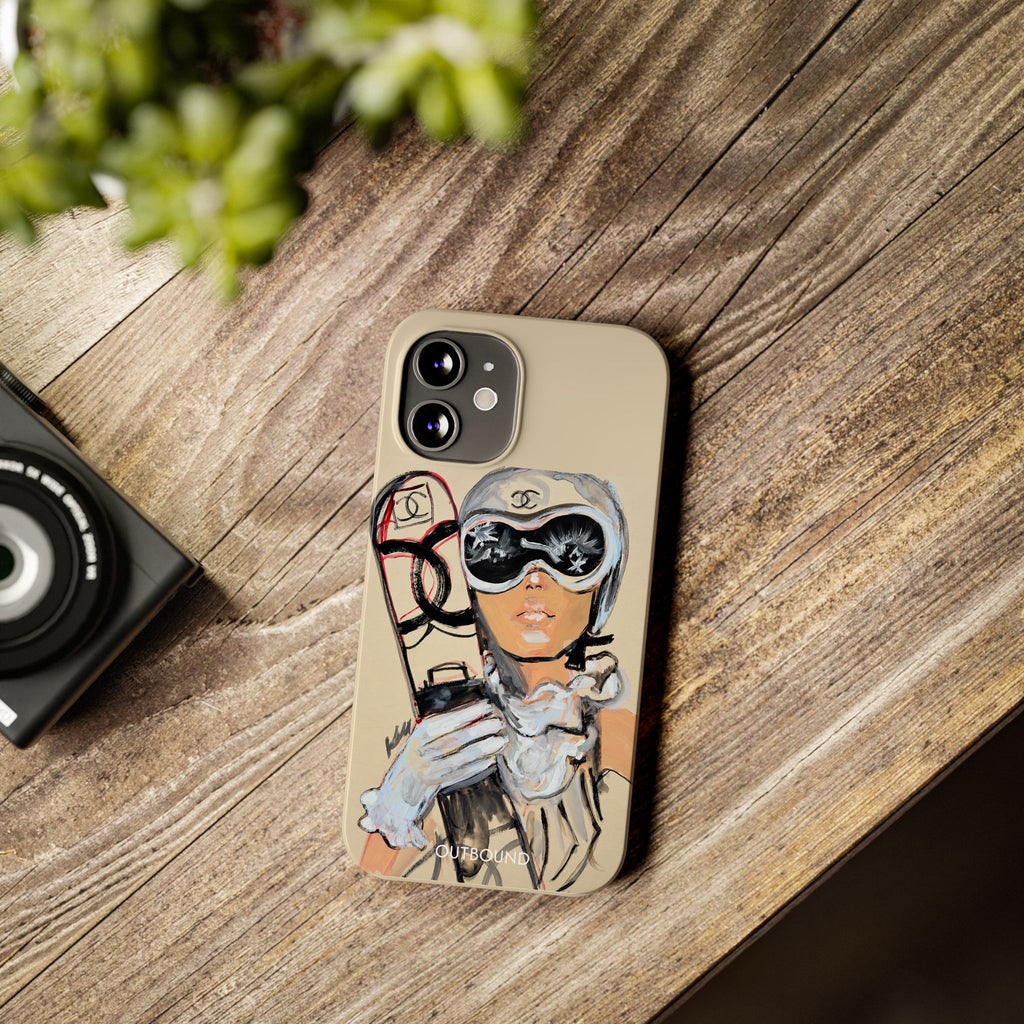 Ski Chic Slim Phone Case — Fashionable Ski Girl Illustration