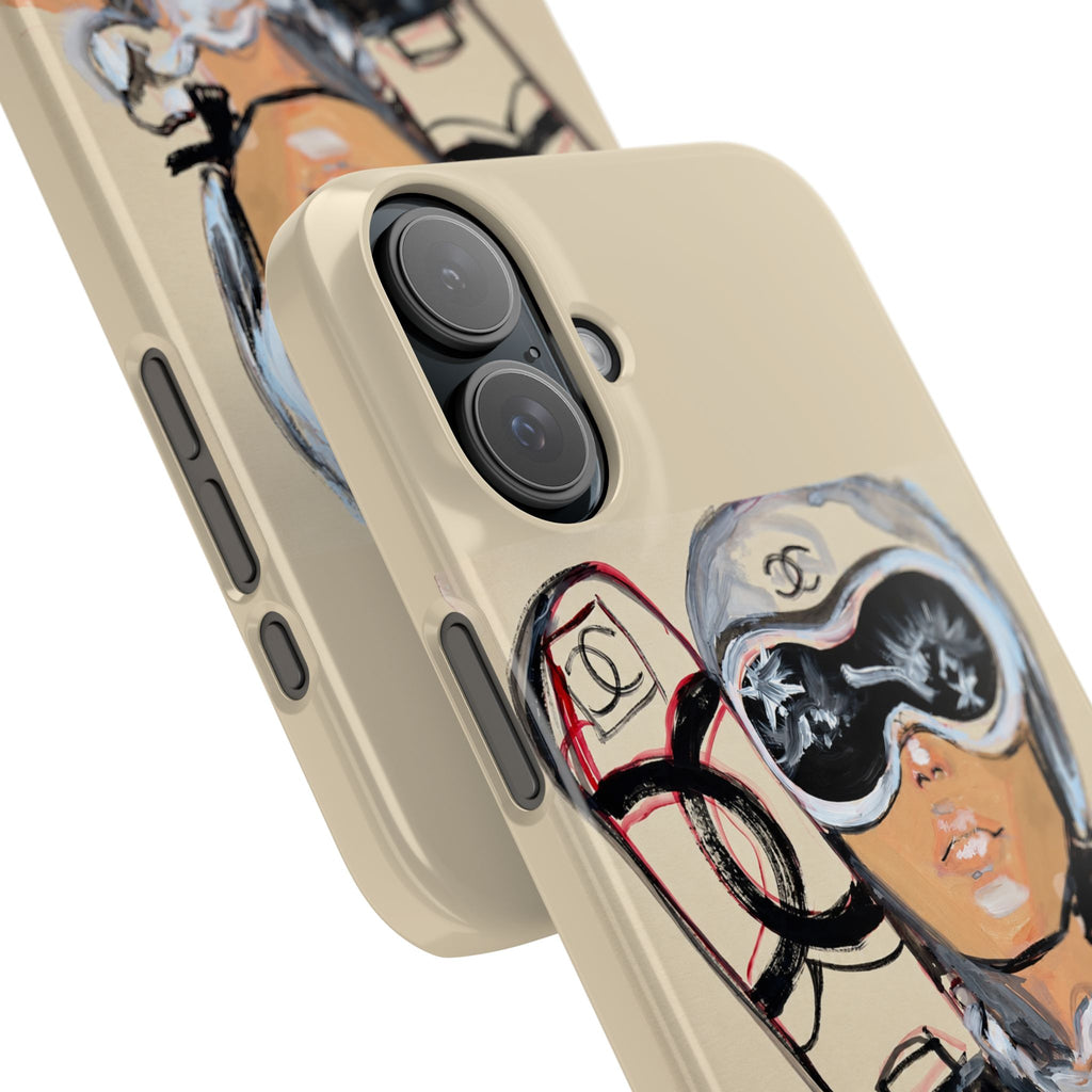 Ski Chic Slim Phone Case — Fashionable Ski Girl Illustration