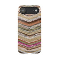 Slim Phone Case — Boho Knit Chevron Pattern, Earthy Neutral Stripes