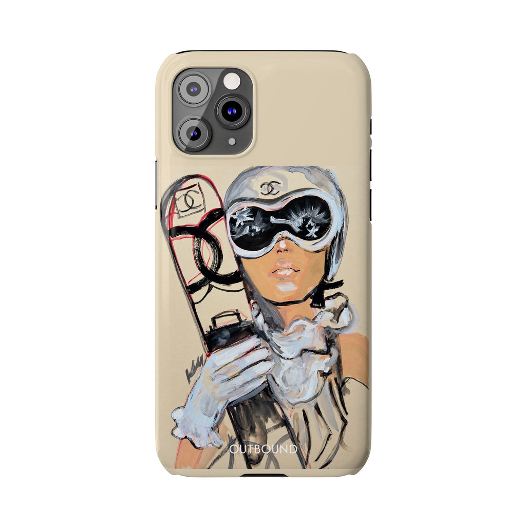 Ski Chic Slim Phone Case — Fashionable Ski Girl Illustration