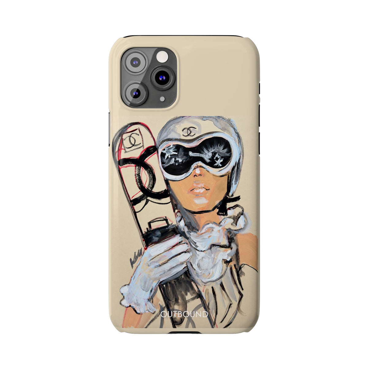 Ski Chic Slim Phone Case — Fashionable Ski Girl Illustration