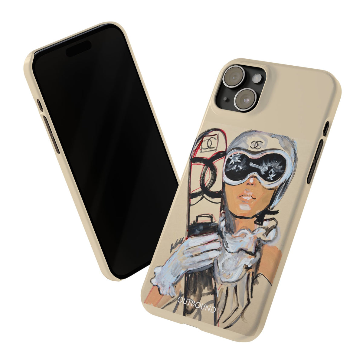 Ski Chic Slim Phone Case — Fashionable Ski Girl Illustration