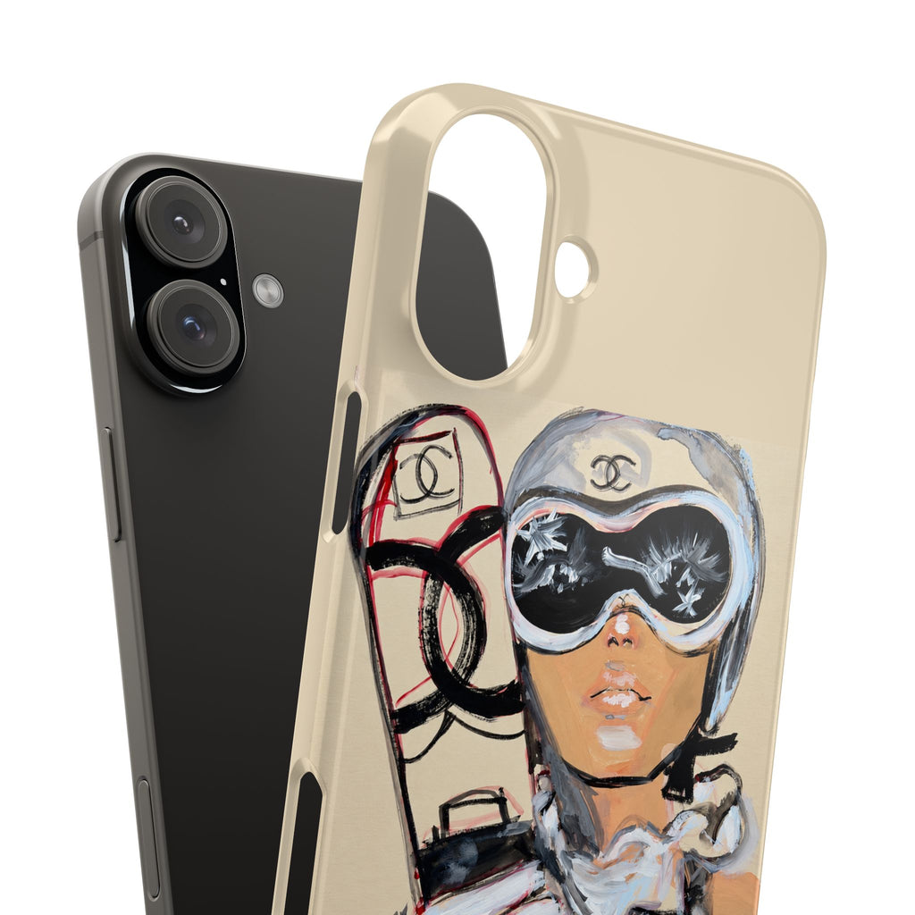Ski Chic Slim Phone Case — Fashionable Ski Girl Illustration