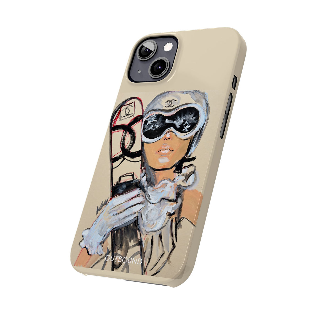Ski Chic Slim Phone Case — Fashionable Ski Girl Illustration