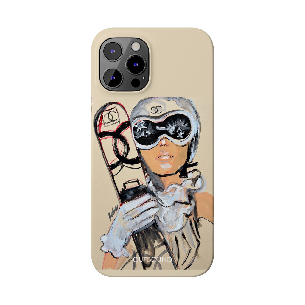 Ski Chic Slim Phone Case — Fashionable Ski Girl Illustration