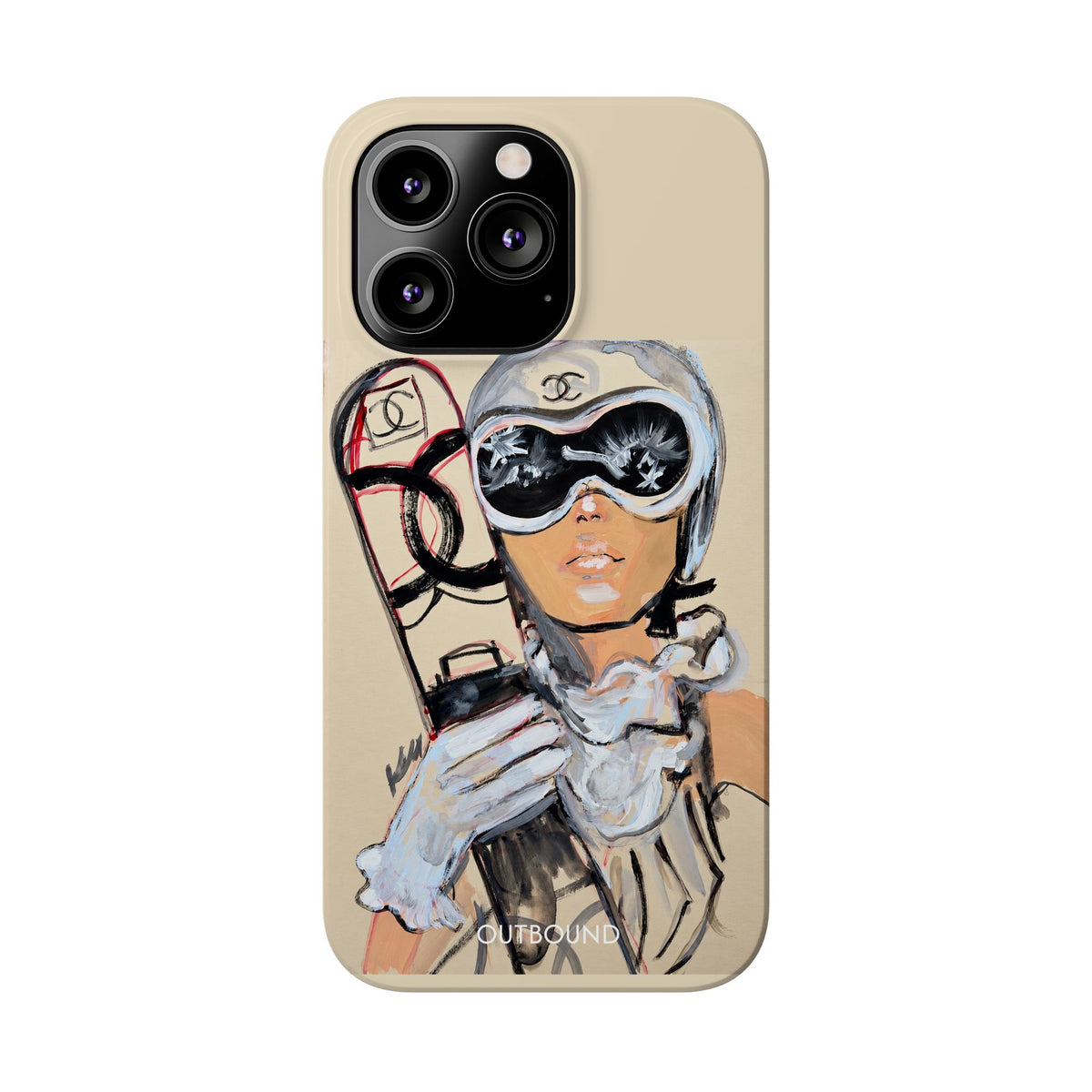Ski Chic Slim Phone Case — Fashionable Ski Girl Illustration