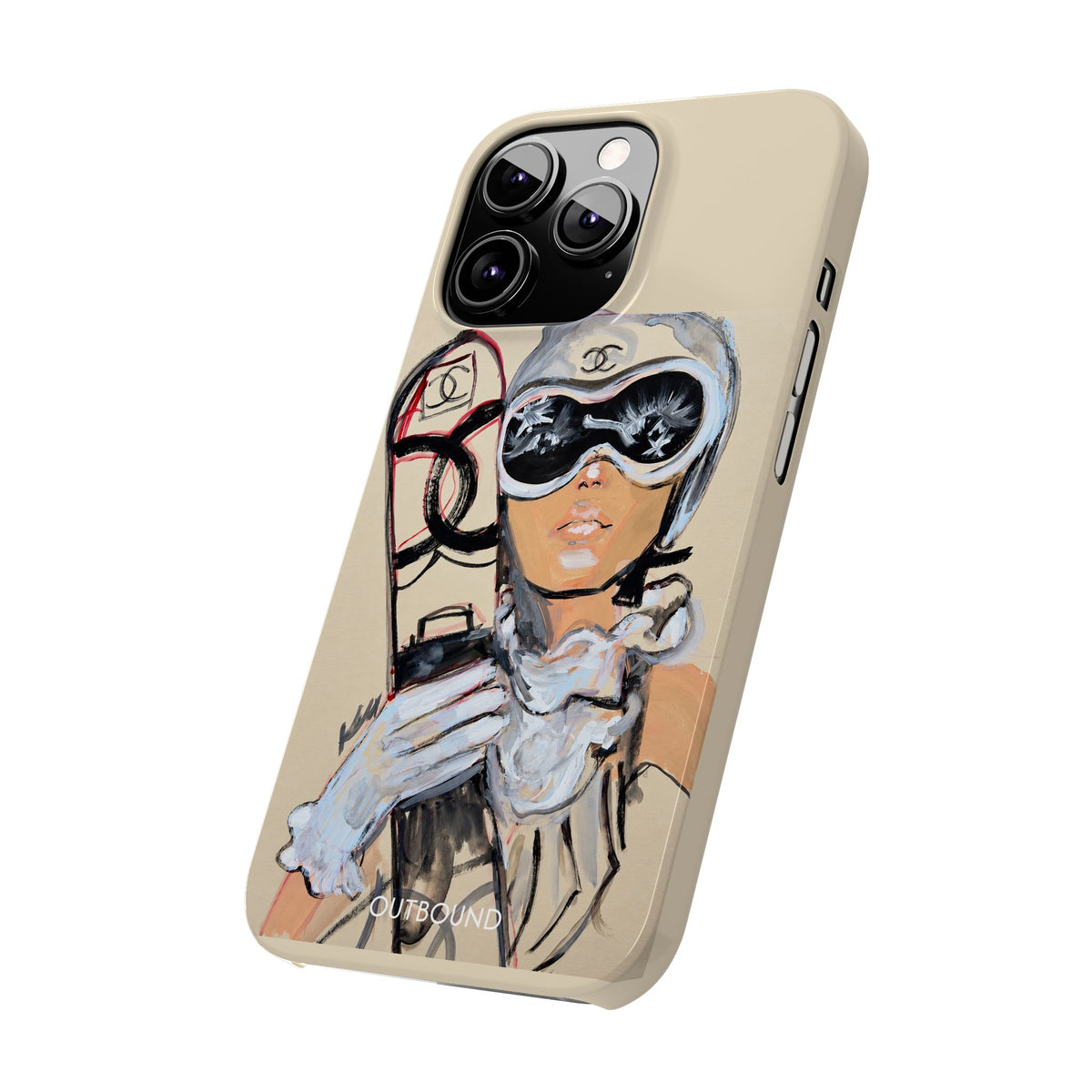 Ski Chic Slim Phone Case — Fashionable Ski Girl Illustration