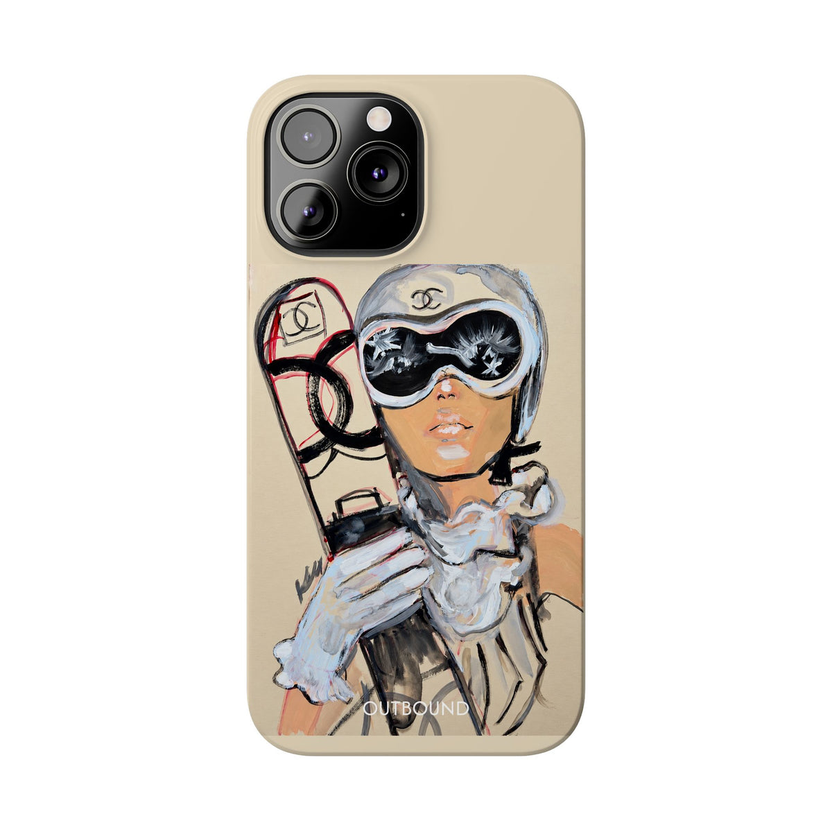 Ski Chic Slim Phone Case — Fashionable Ski Girl Illustration