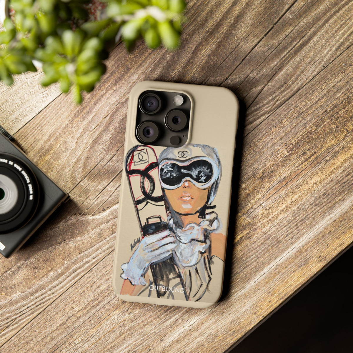 Ski Chic Slim Phone Case — Fashionable Ski Girl Illustration