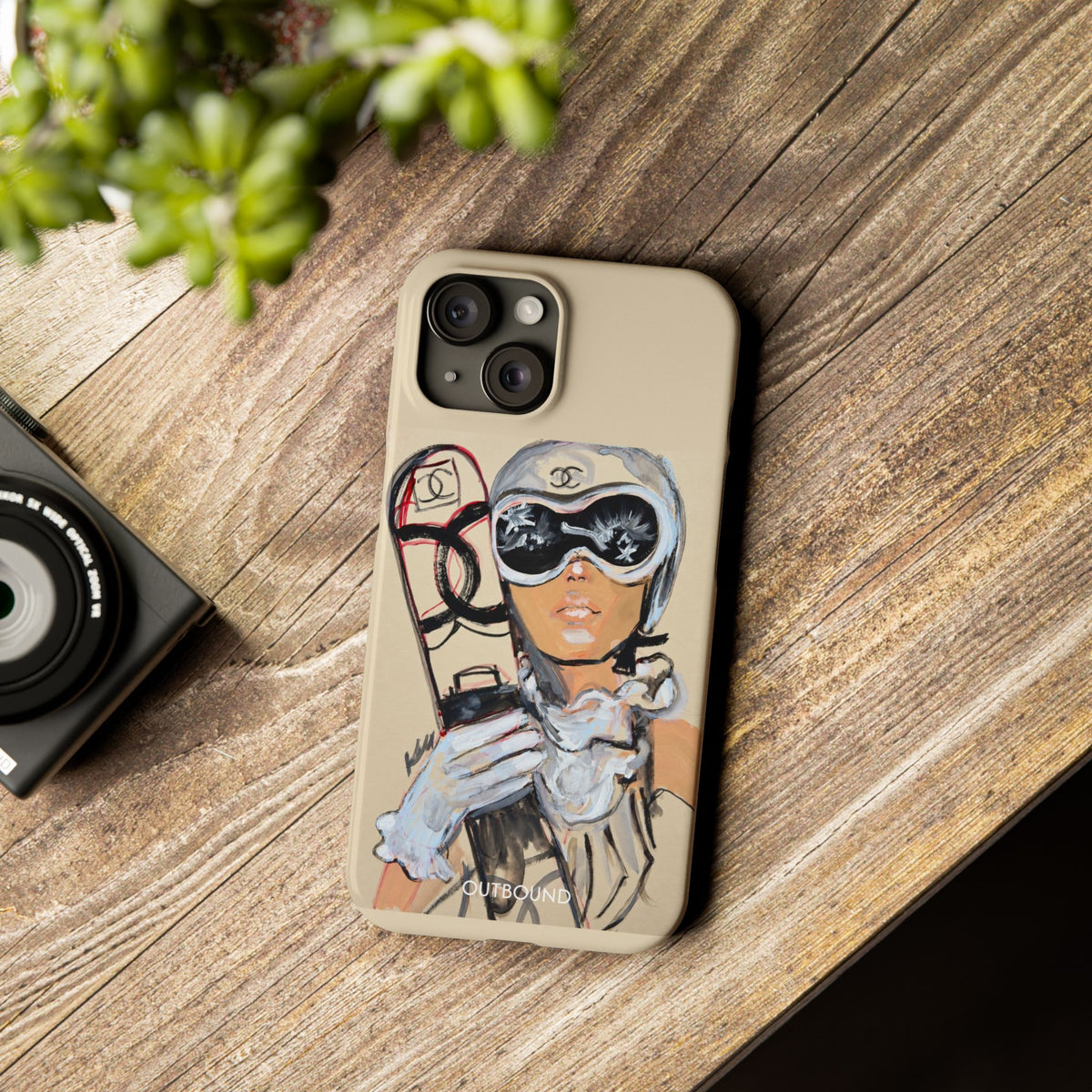 Ski Chic Slim Phone Case — Fashionable Ski Girl Illustration