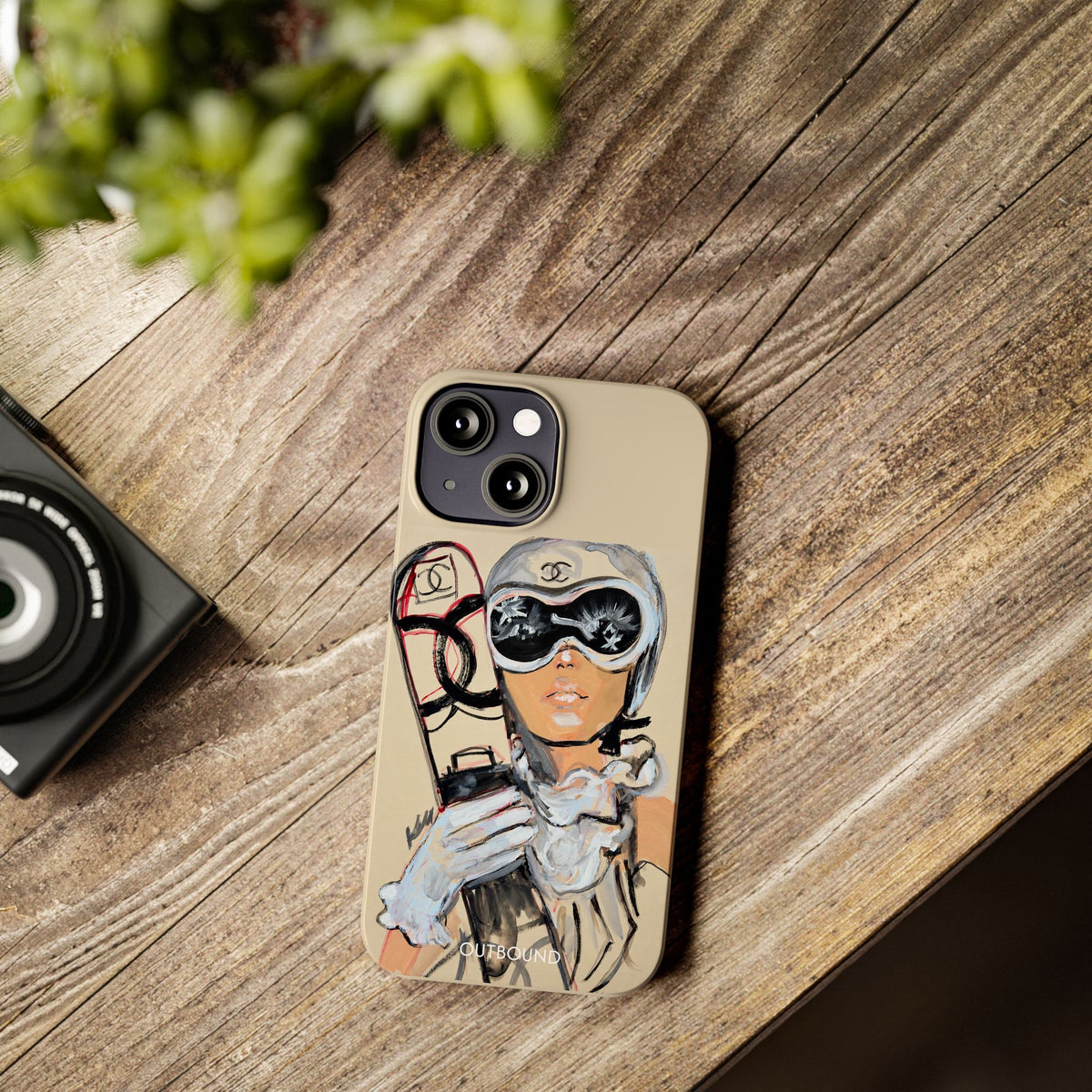 Ski Chic Slim Phone Case — Fashionable Ski Girl Illustration