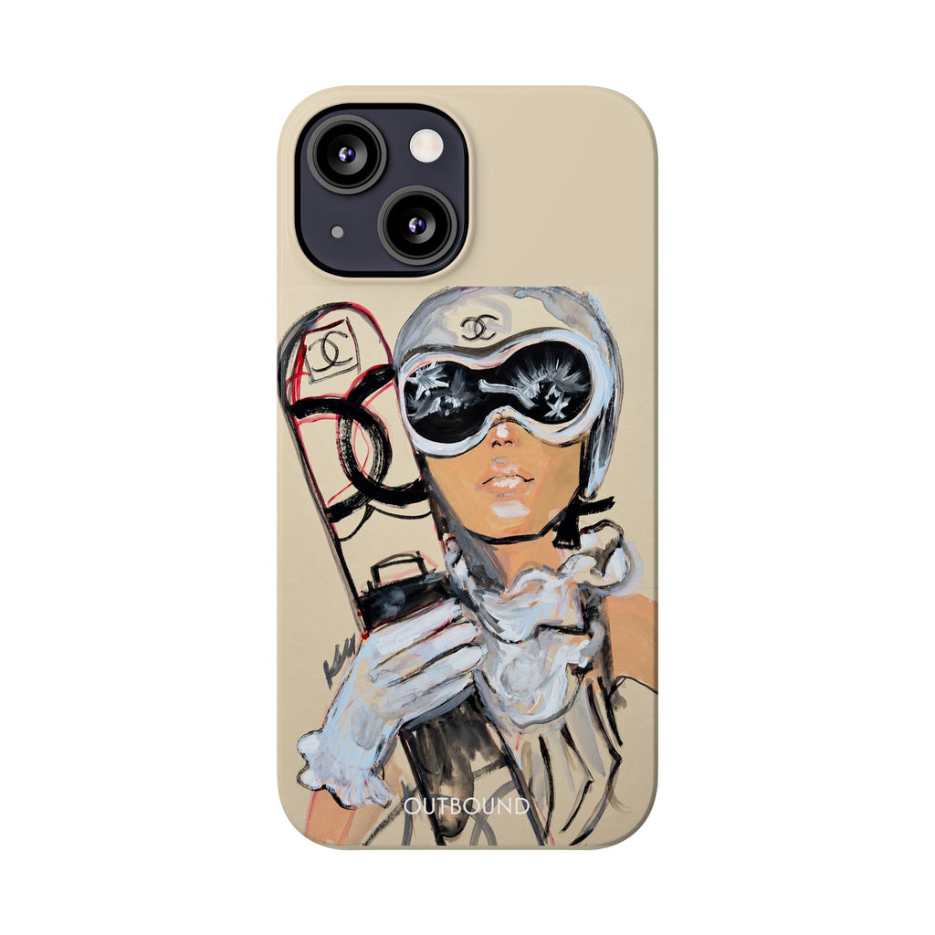 Ski Chic Slim Phone Case — Fashionable Ski Girl Illustration