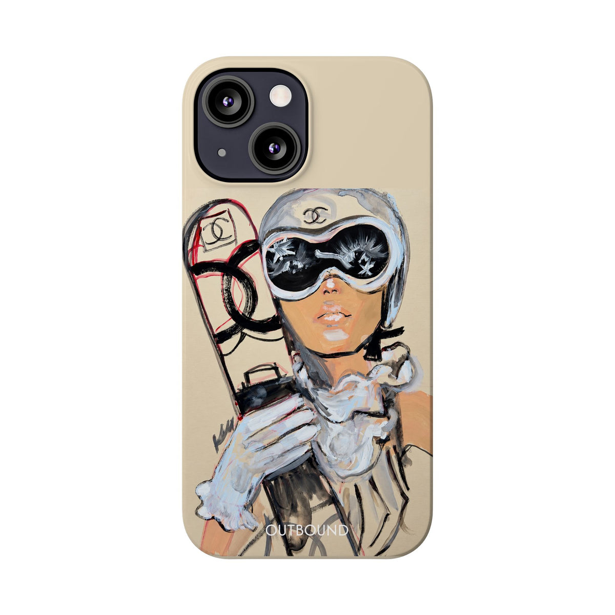 Ski Chic Slim Phone Case — Fashionable Ski Girl Illustration