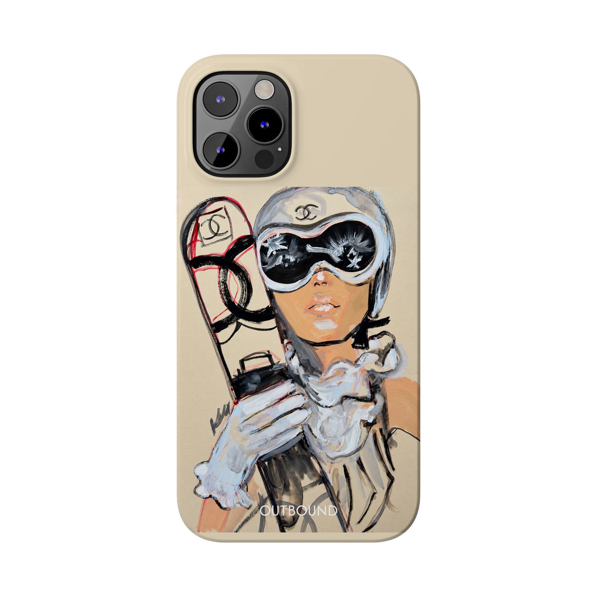 Ski Chic Slim Phone Case — Fashionable Ski Girl Illustration