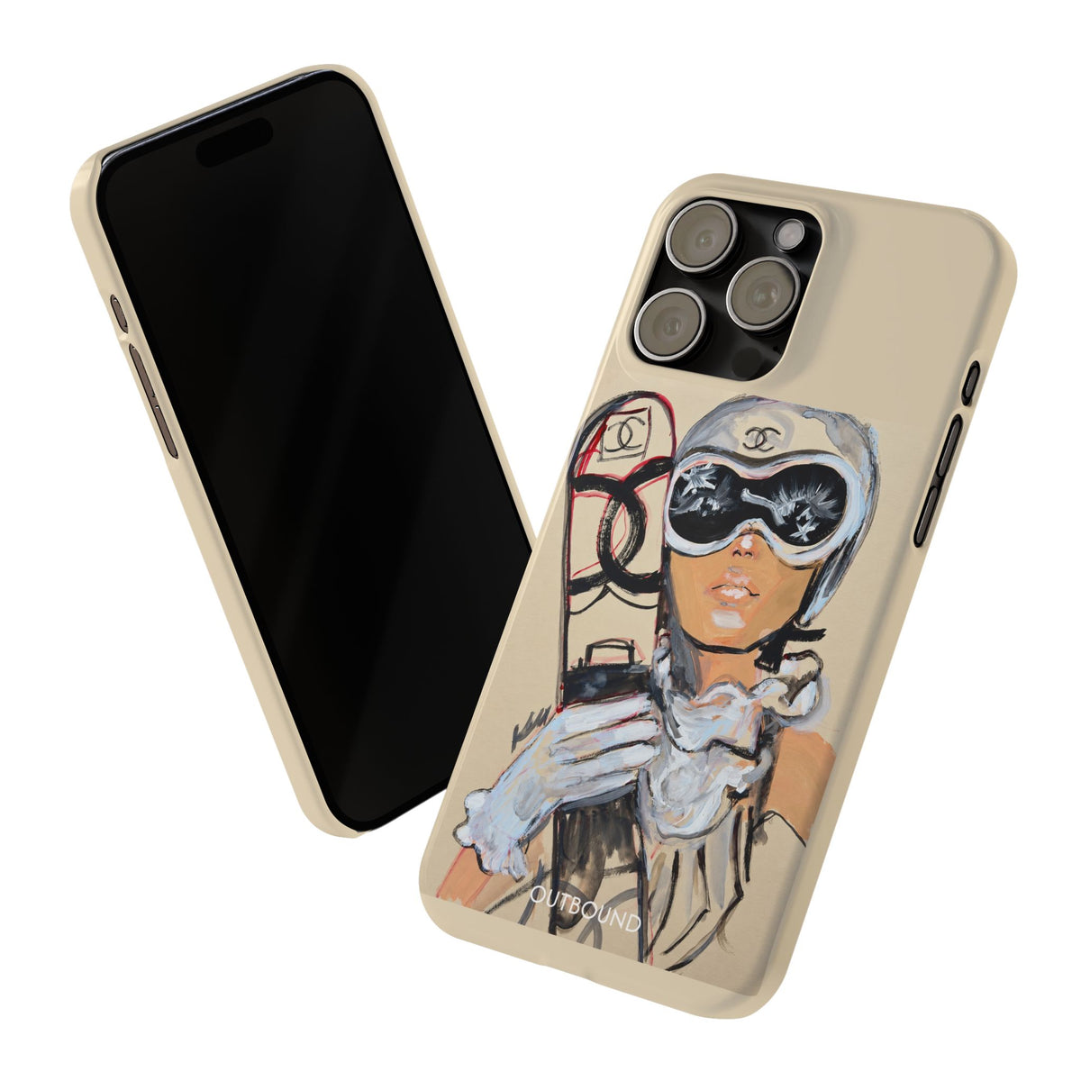 Ski Chic Slim Phone Case — Fashionable Ski Girl Illustration