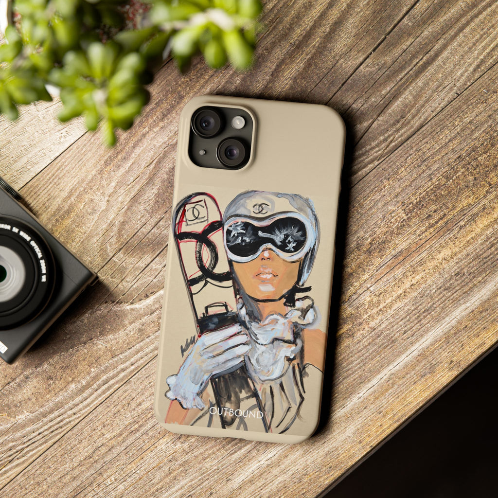 Ski Chic Slim Phone Case — Fashionable Ski Girl Illustration